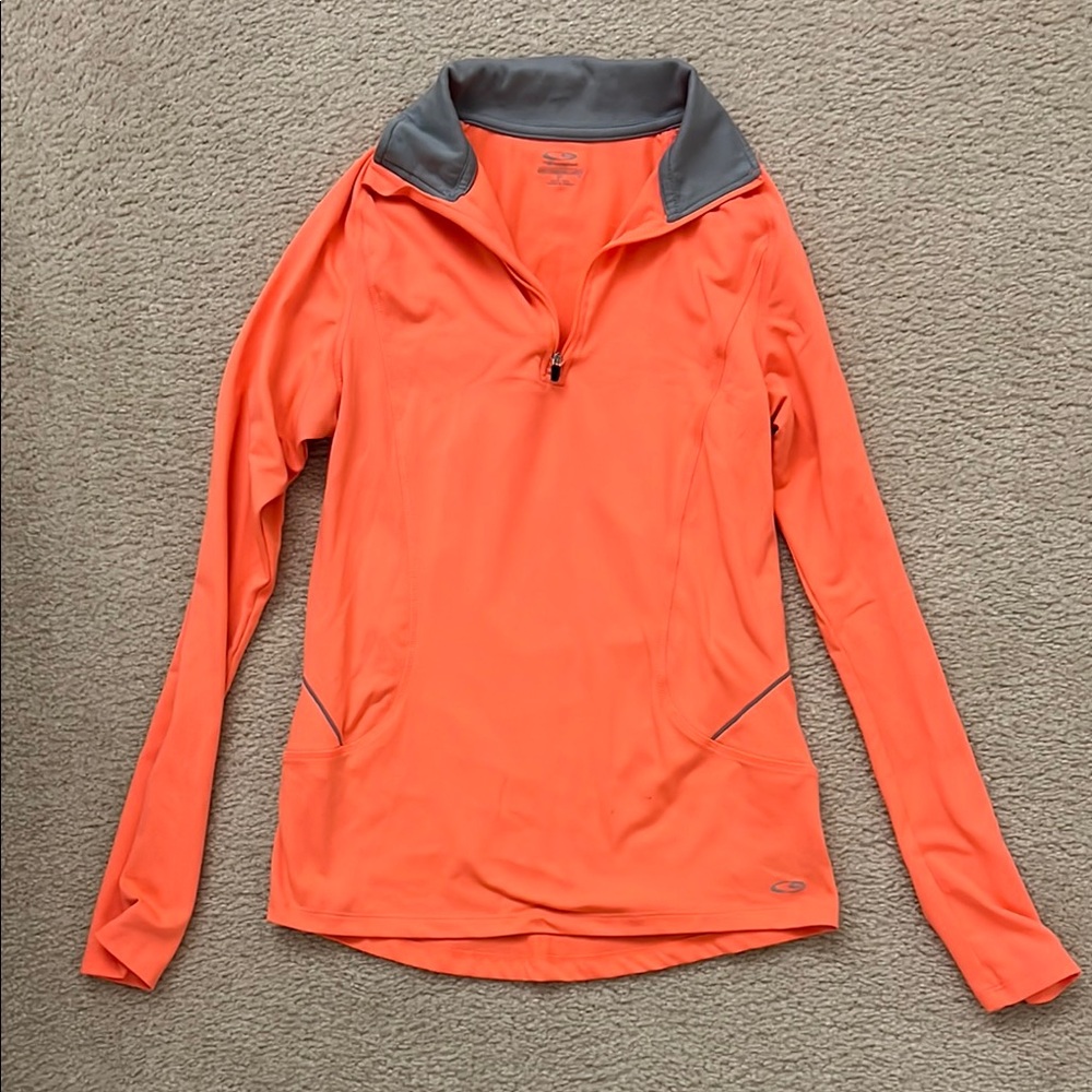 Orange Quarter-Zip Pullover